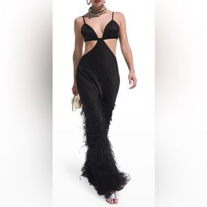 Cult Gaia Feather Cutout Gown